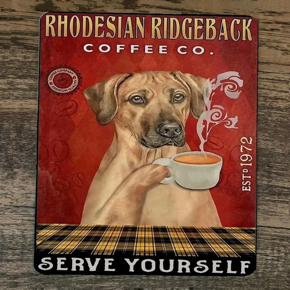 Mouse Pad Rhodesian Ridgeback Coffee‎ Serve Yourself